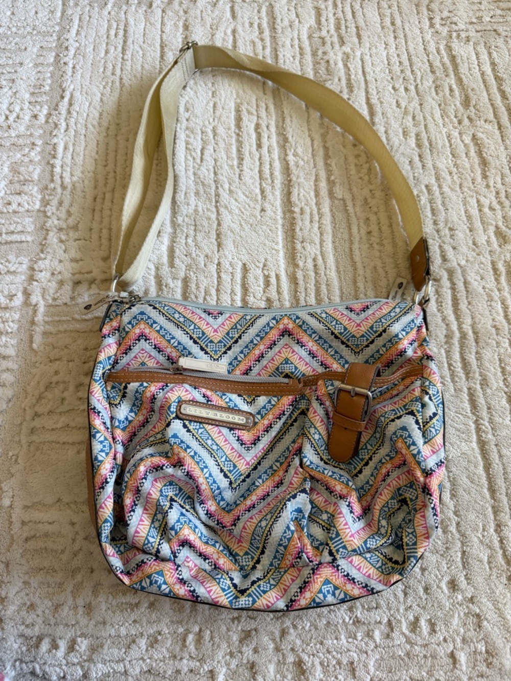 Lily Bloom Chevron Crossbody Bag Colorful Boho Lightweight Shoulder Purse